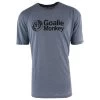 Monkey Sport By Pepper Foster - GoalieMonkey Logo Adult Short Sleeve Tee Shirt (Denim) -Hockey Shop Online Sale monkey sport hockey shirt goaliemonkey logo denim